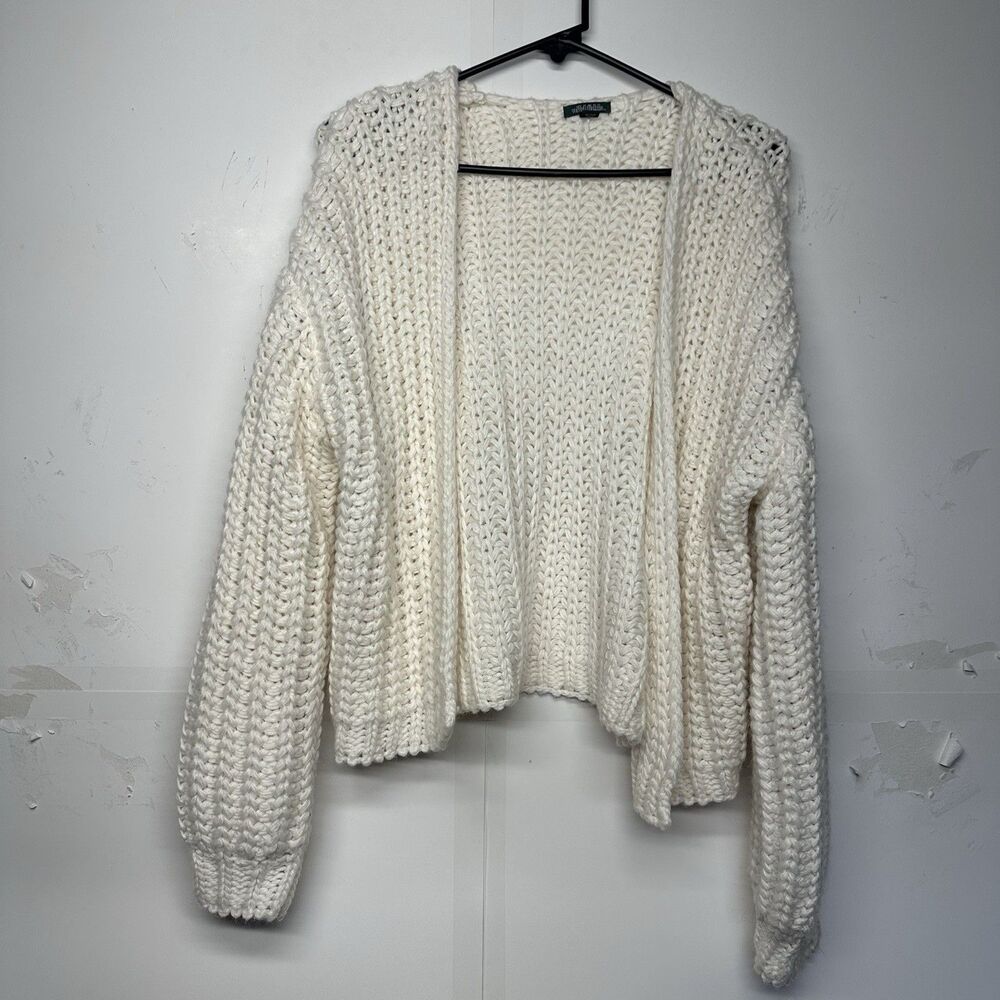 Wild Fable Women's Open Knit Chunky Cozy Cardigan White  Size Large